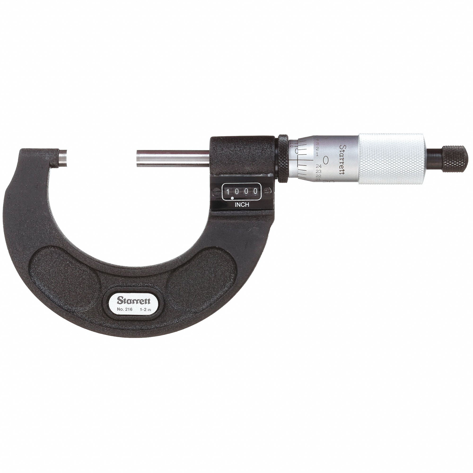 DIGIT COUNTER OUTSIDE MICROMETER, INCH, 1 IN TO 2 IN RANGE, +/-001 IN ACCURACY