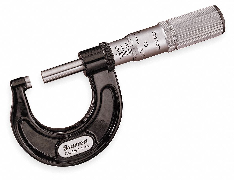 MICROMÈTRE EXTÉRIEUR MÉCANIQUE, PO, GAMME DE 1 À 2 PO, PRÉCISION +/- 0,001, PLAT
