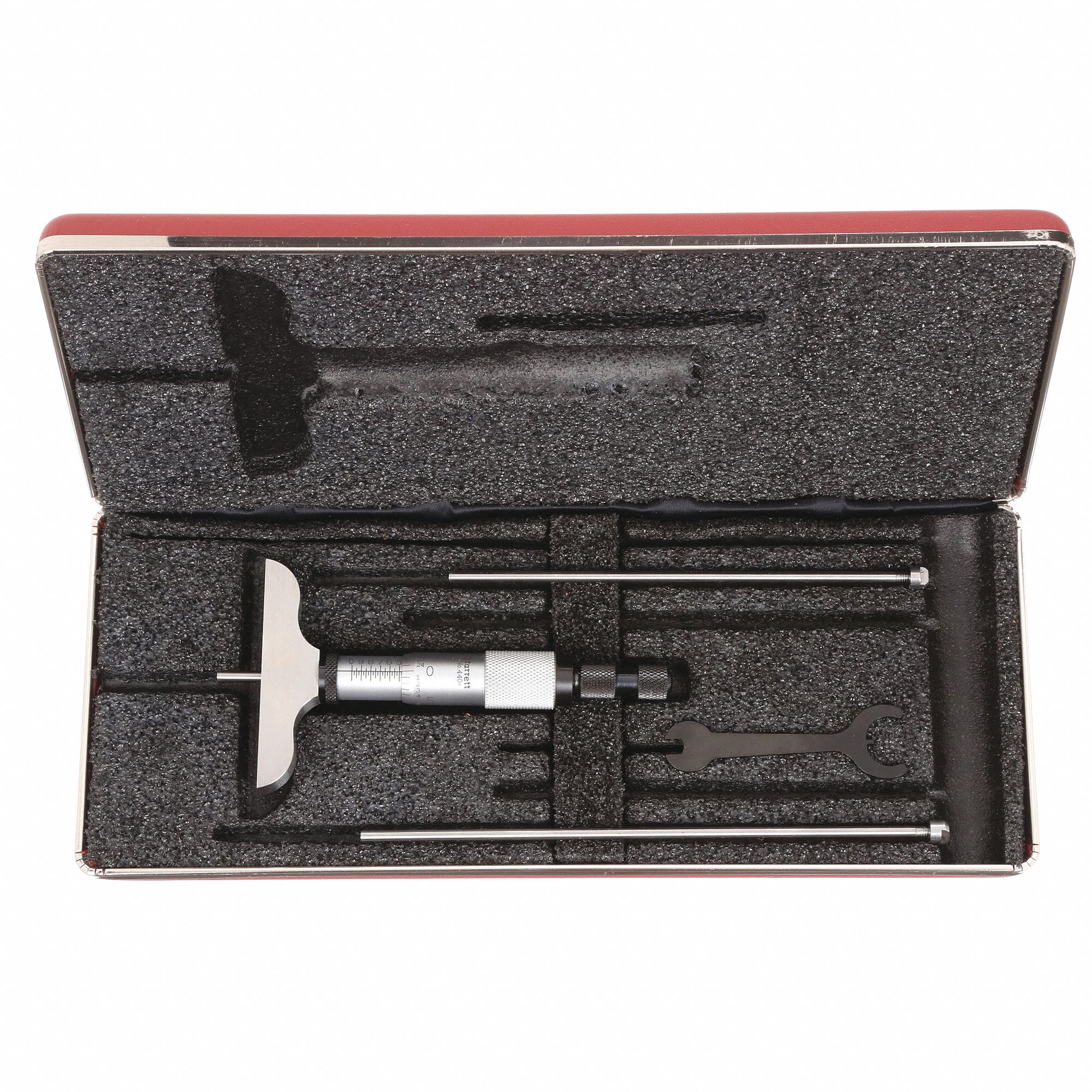 MECHANICAL DEPTH MICROMETER, 0 IN TO 3 IN RANGE, +/-001 IN ACCURACY, 2½ IN BASE L