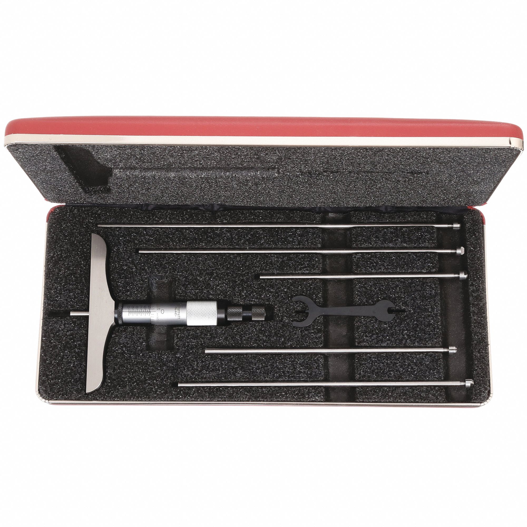 MECHANICAL DEPTH MICROMETER, 0 IN TO 6 IN RANGE, +/-001 IN ACCURACY, 4 IN BASE L