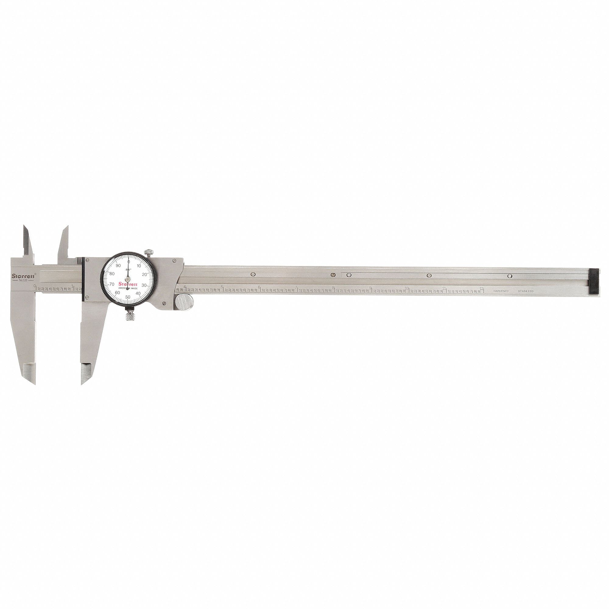 DIAL CALIPER, 0 IN TO 12 IN RANGE, 01 IN DIAL GRADUATION, DP, INSIDE, OUTSIDE, WHITE