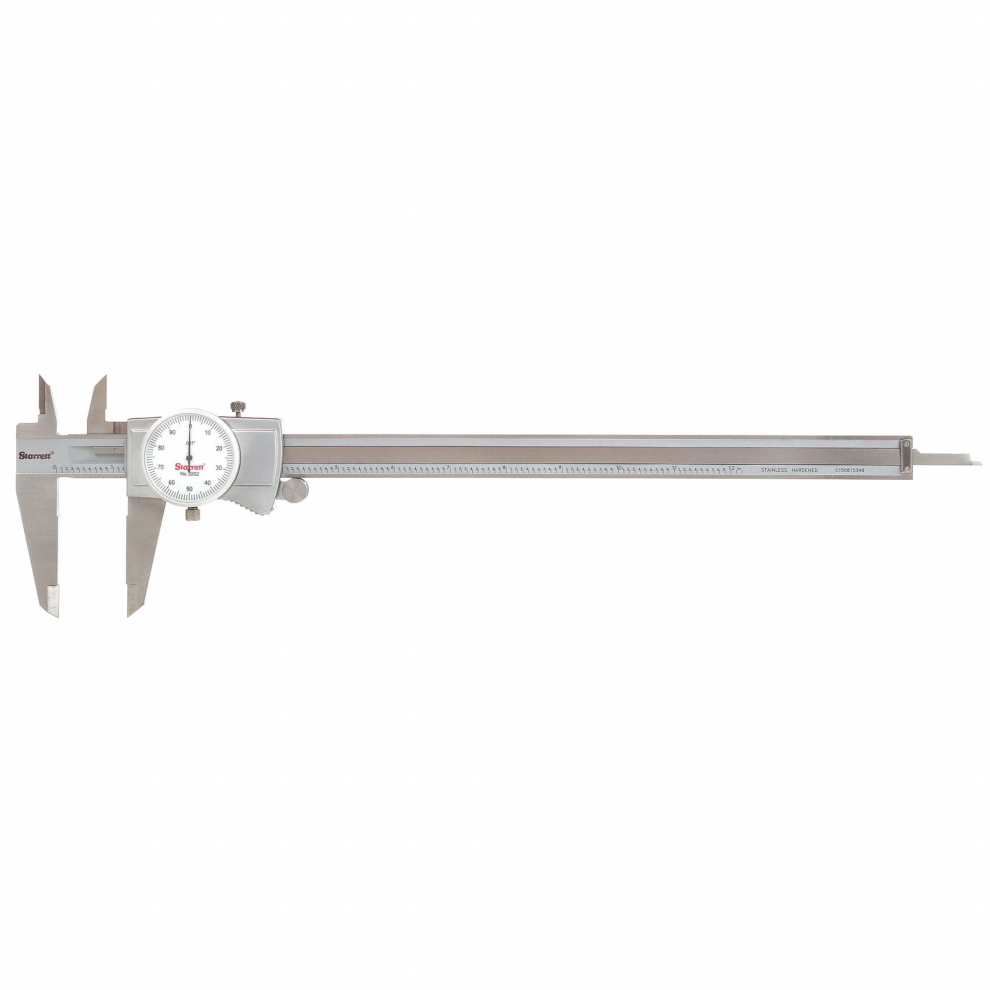 DIAMETER CALIPER, 0 IN TO 12 IN RANGE, 01 IN DIAMETER GRADUATION, 4-WAY, WHITE