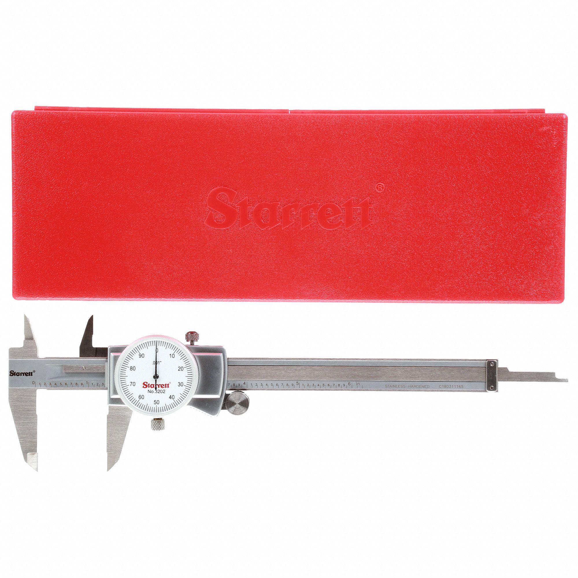 STARRETT Dial Caliper 0 in to 6 in Range, +/0.001 in Accuracy, 0.001