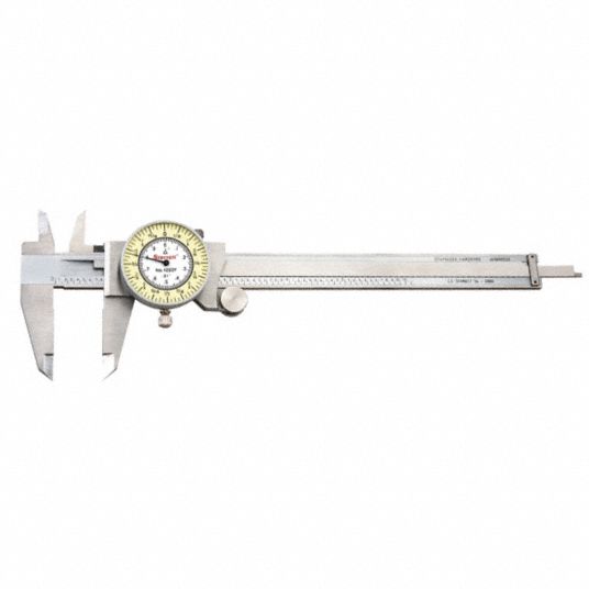 STARRETT Inch/Fractional Inch Dial Caliper 0 in to 6 in Range, +/0.