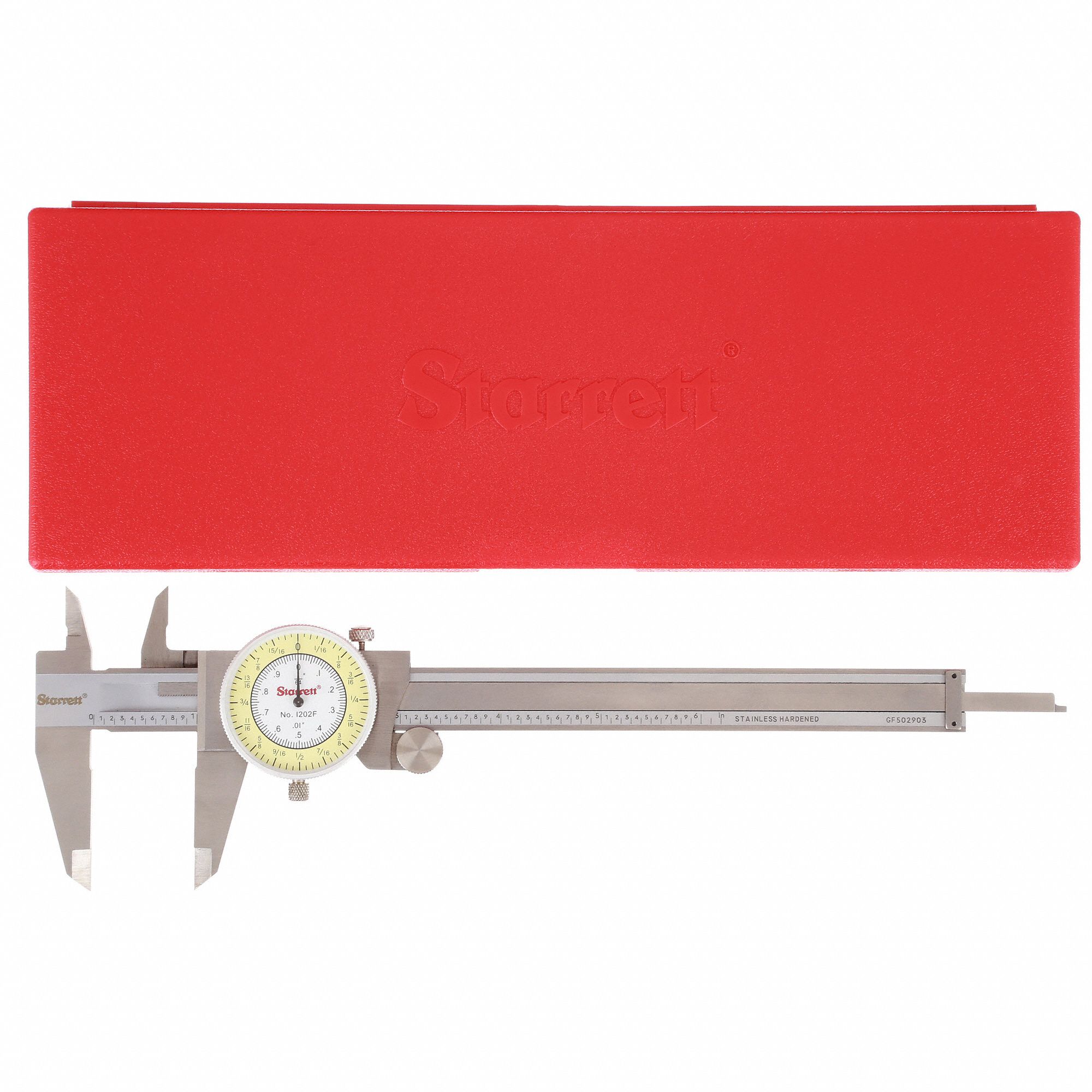 STARRETT Fractional Inch Dial Caliper, Range 0 in to 6 in, Range per