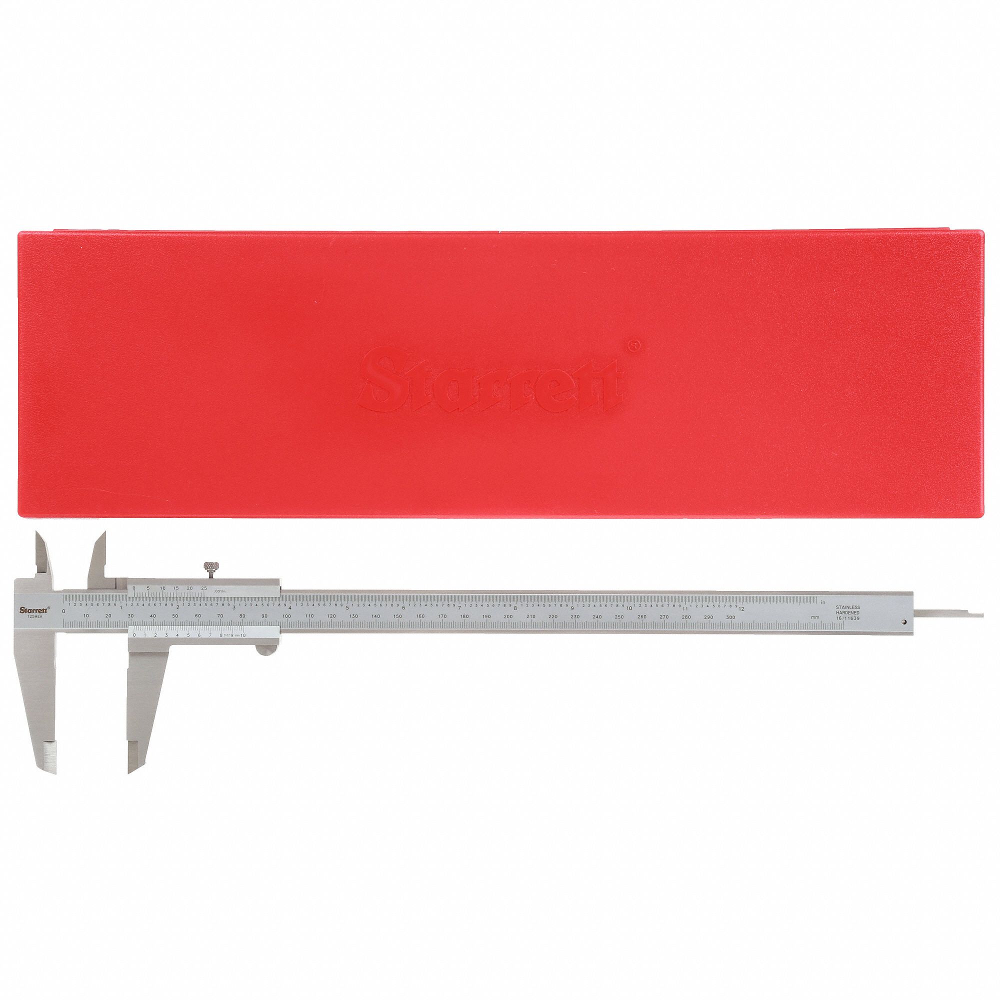 STARRETT Vernier Caliper, 0 to 12 Range (In.), 0.002 Graduations (In