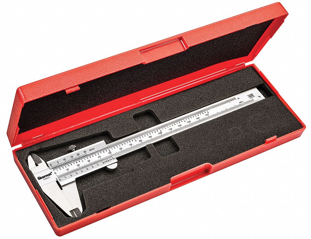 STARRETT 4Way Vernier Caliper 0 in to 6 in/0 mm to 150 mm Range, 1 1/2 in Jaw Dp, Slide, Std