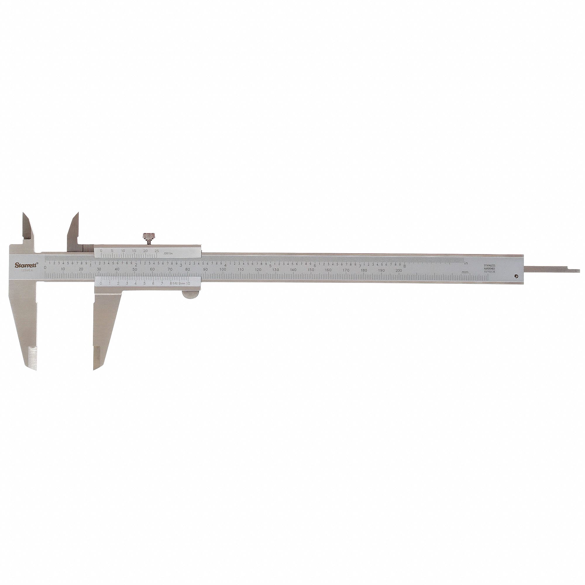 4-WAY VERNIER CALIPER, 0 TO 8 IN/0 TO 203.2MM RANGE, 1½ IN JAW DP, SLIDE, STANDARD JAW