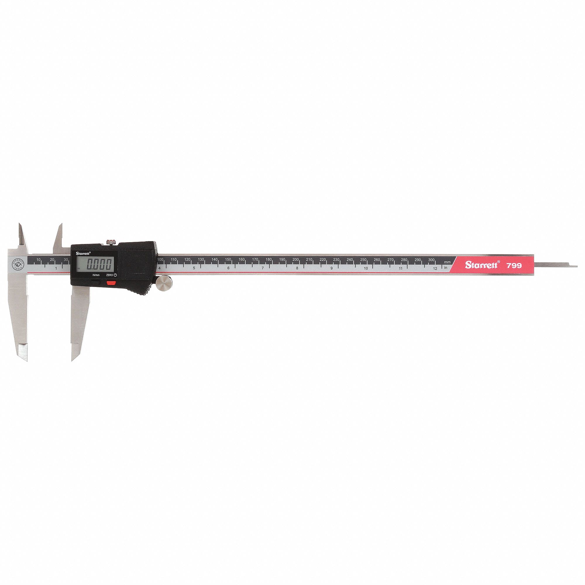 4-WAY DIGITAL CALIPER, 0 TO 12 IN/0 TO 30MM RANGE, +/-015 IN/+/-0.04MM ACCURACY, 4-WAY