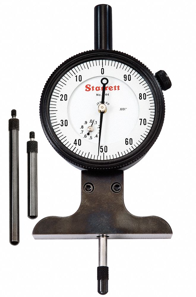 STARRETT Dial Depth Gauge, Depth Gauge Type SolidPlunger Depth Gauge