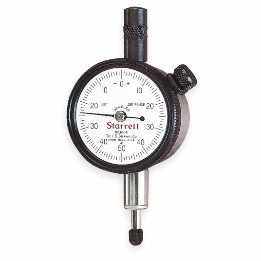 STARRETT Dial Indicator - Lug Back: 0 in to 0.25 in Range, Continuous ...