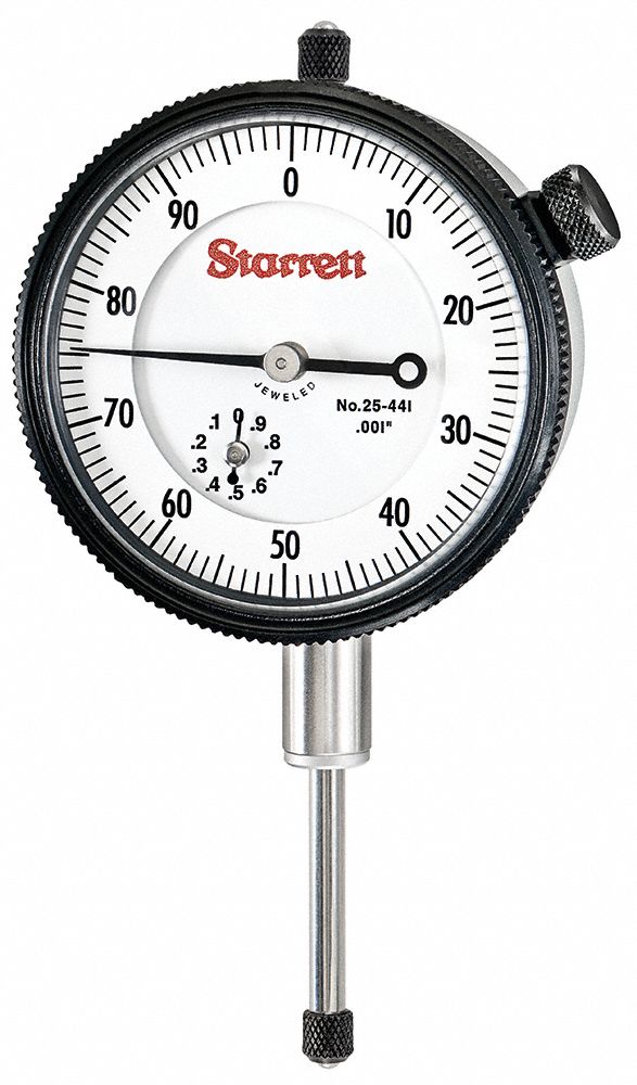 STARRETT Dial Indicator Lug Back 0 in to 1 in Range, Continuous