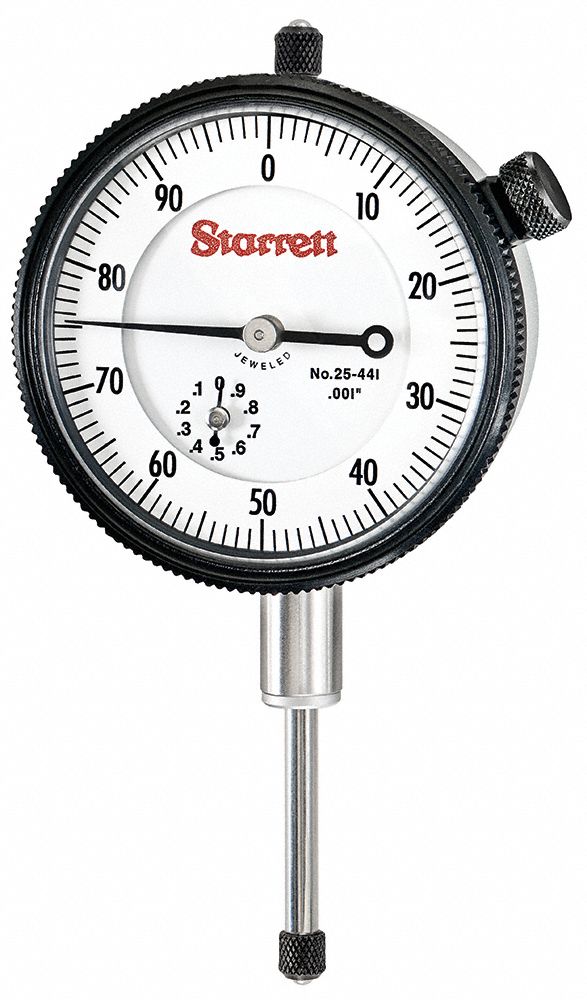 STARRETT Dial Indicator - Lug Back: 0 in to 1 in Range, Continuous ...