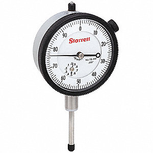 DIAL INDICATOR, LUG BACK, 0 TO 1 IN RANGE, CONTINUOUS READING, 0-100 DIAL READING, AGD
