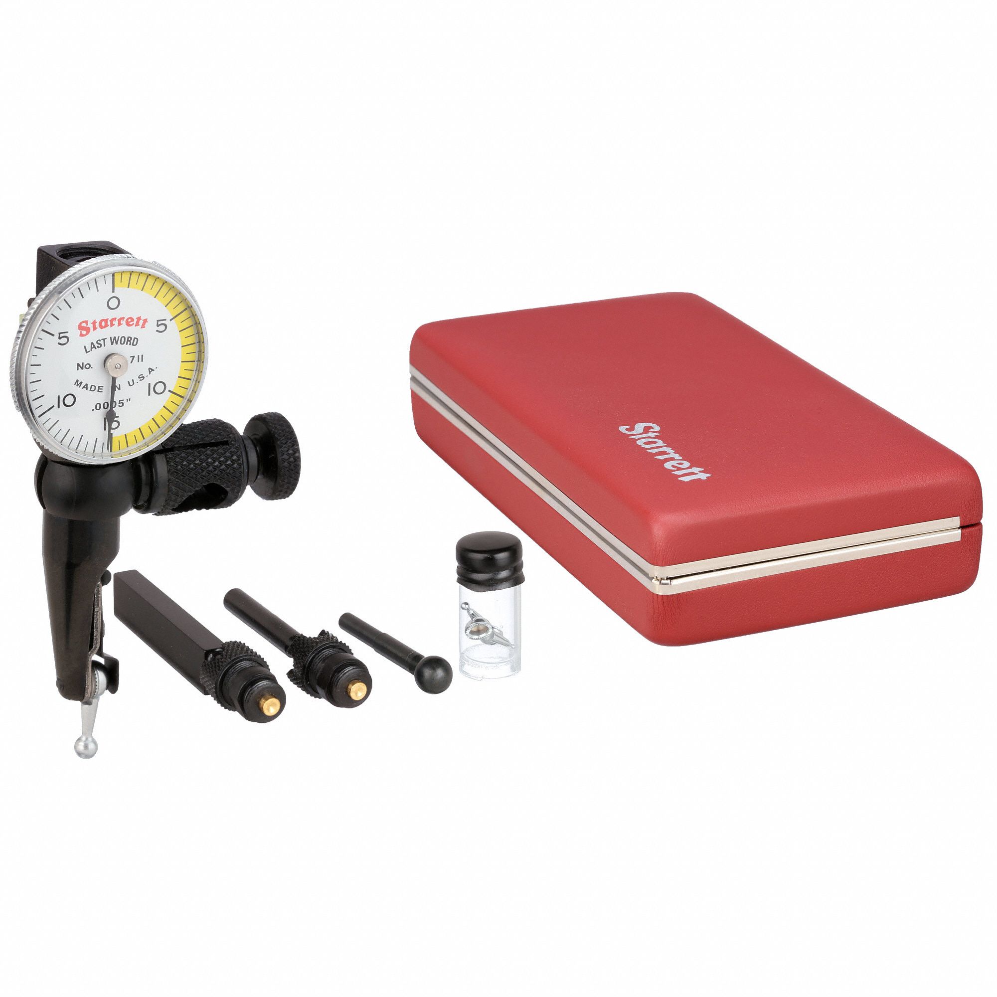 STARRETT SwivelHead Dial Test Indicator Swivel Head, 0 in to 0.03 in