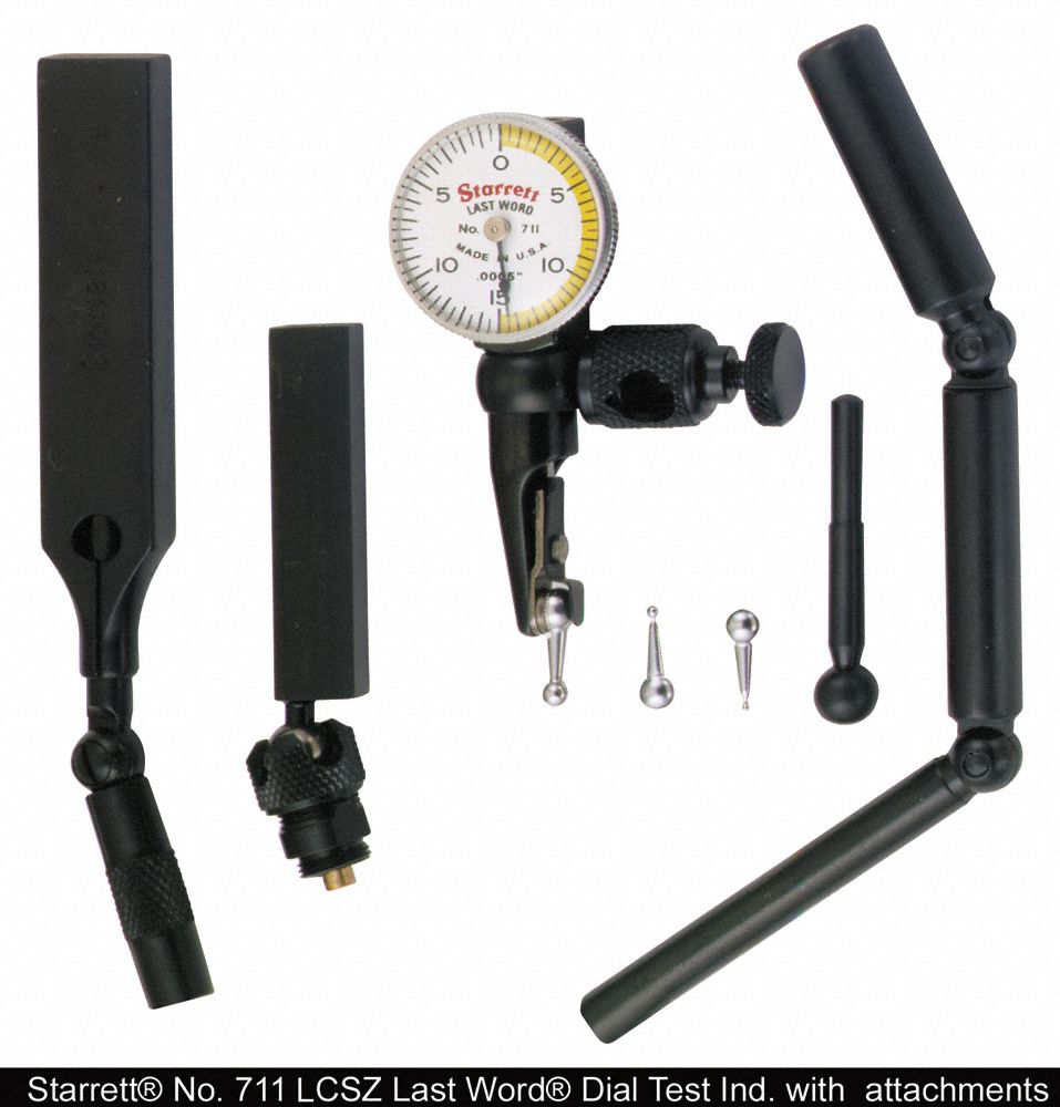 STARRETT SwivelHead Dial Test Indicator Swivel Head, 0 in to 0.03 in