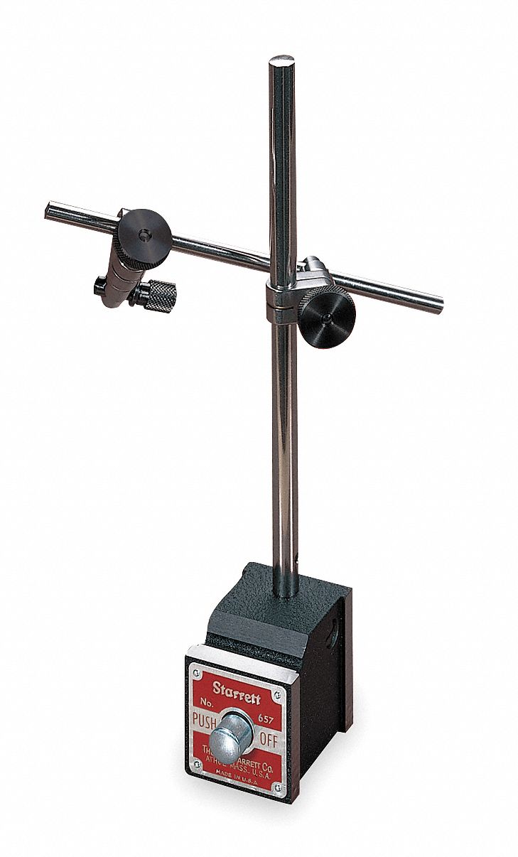 MAGNETIC-BASE INDICATOR HOLDER, RIGID ARM, 100 LBF HOLDING POWER, FLAT