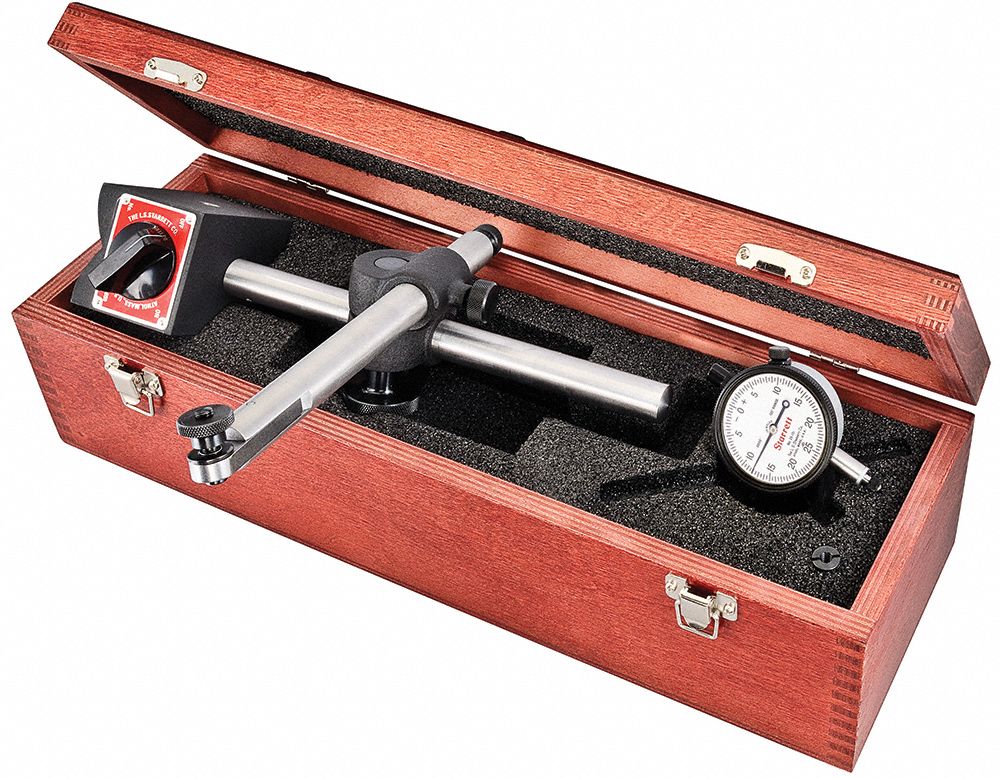 STARRETT Dial Indicator & Mag Base Set 0 in to 0.125 in Range