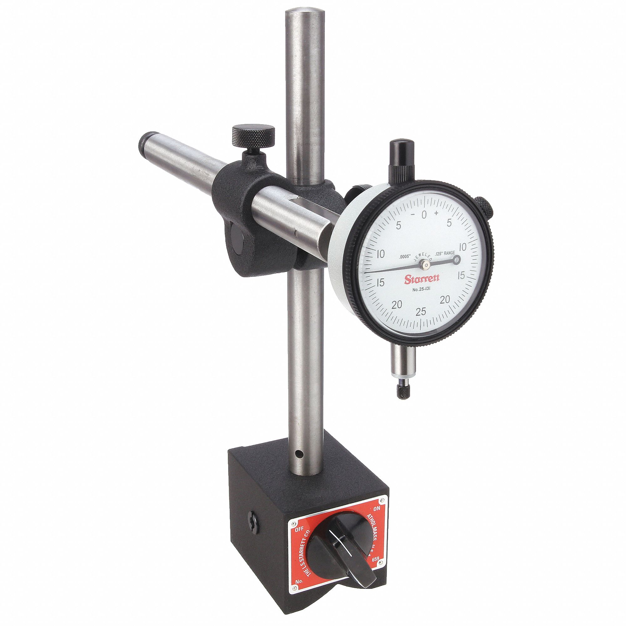 DIAL INDICATOR & MAG BASE SET, 0 TO 0.125 IN RANGE, BALANCED READING, AGD 2, 2.375 IN