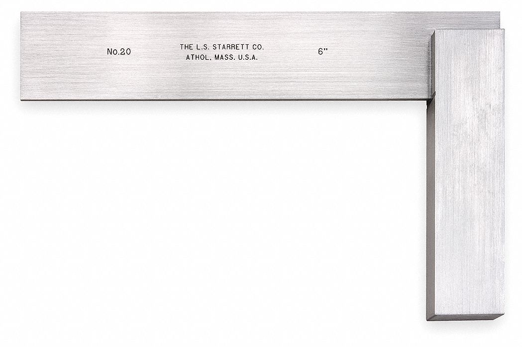 PRECISION STEEL SQUARE, 1-PC, 6 IN X 4 5/16 IN OUTSIDE DIMENSIONS, STAINLESS STEEL