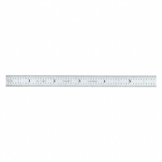 Starrett C303SR-24 Steel Ruler, 24 Long, 1 Wide