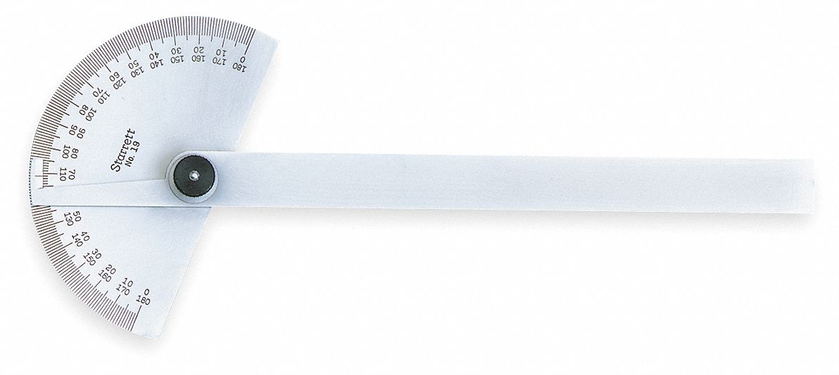 STARRETT ManualReading Protractor, Operation Type Mechanical, Range 0