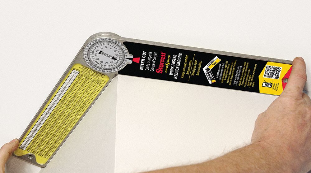 STARRETT ManualReading Miter Protractor 180° to 180° Range, 1