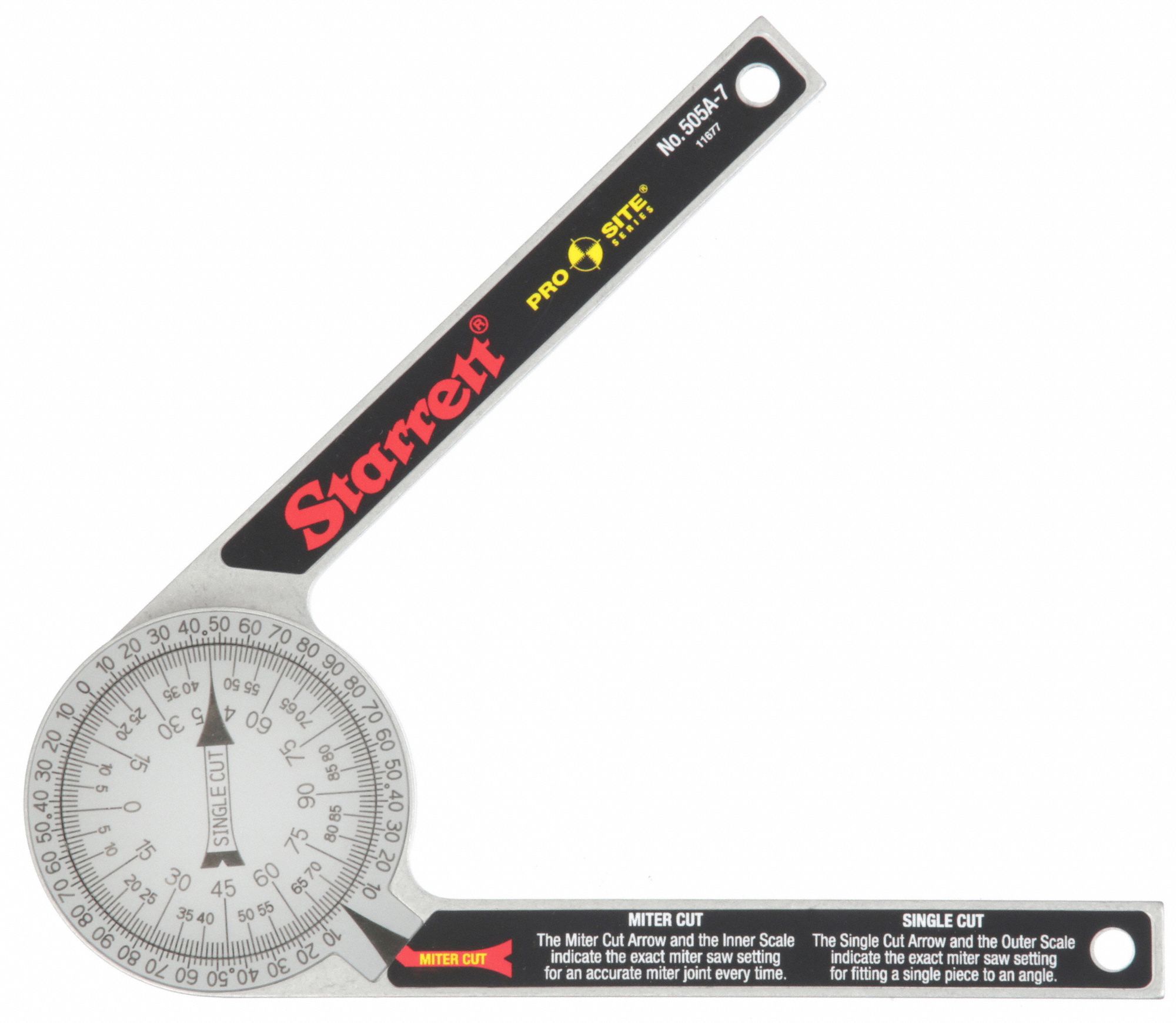 MANUAL-READING MITER PROTRACTOR, 0 °  TO 360 °  RANGE, 1 °  GRADUATIONS, +/-.5 °  ACCURACY, STEEL