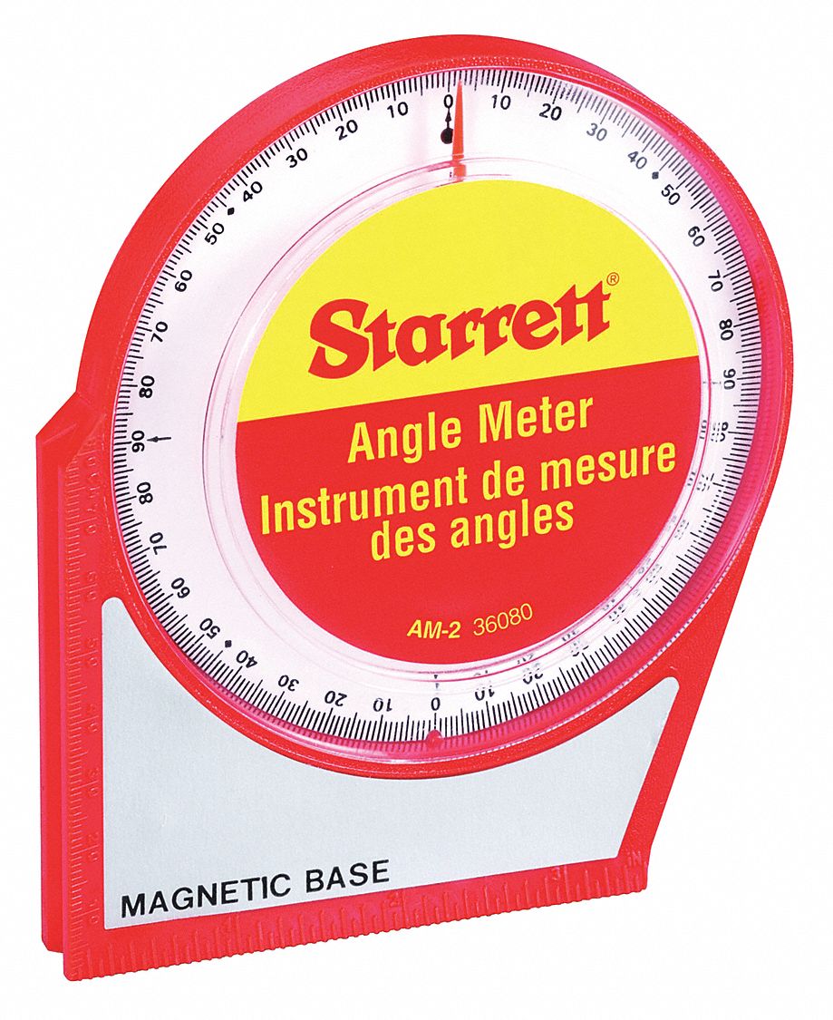 STARRETT, 5 1/2 in Base Lg, Angle Meter 2ZUY8AM2 Grainger