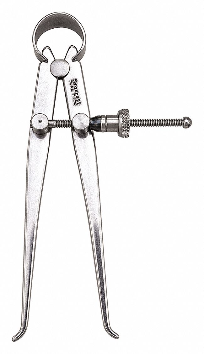 STARRETT Inside Spring Caliper, Maximum Measurement 100 mm, 4 in, Joint