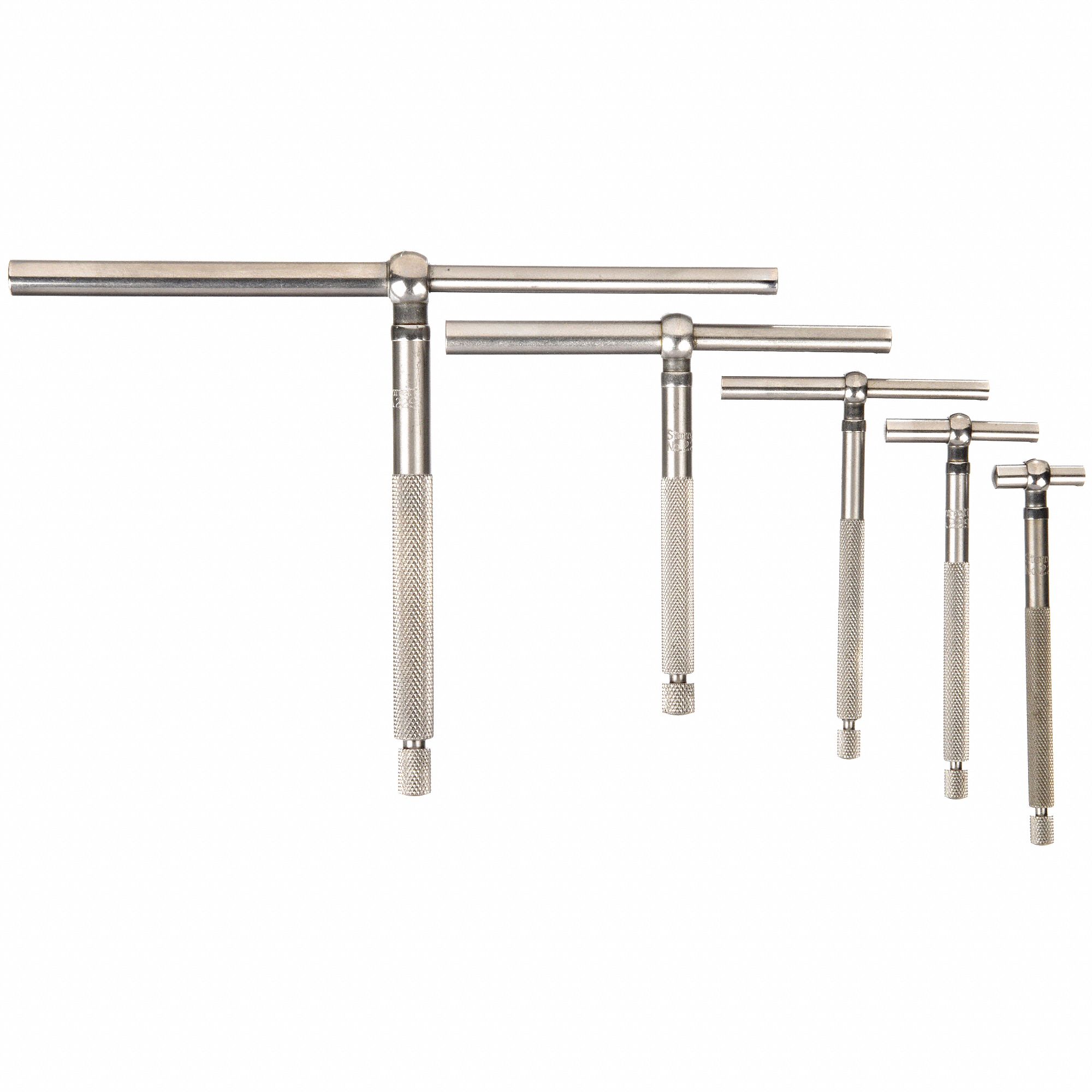 STARRETT, 5 Pieces, 1/2 in to 6 in Range, Telescoping Gauge Set 2ZVA9S229GZ Grainger
