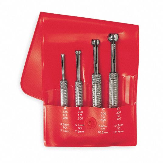 STARRETT Small Hole Gauge Set 4 Pieces, 0.125 in to 0.5 in Range, Tool