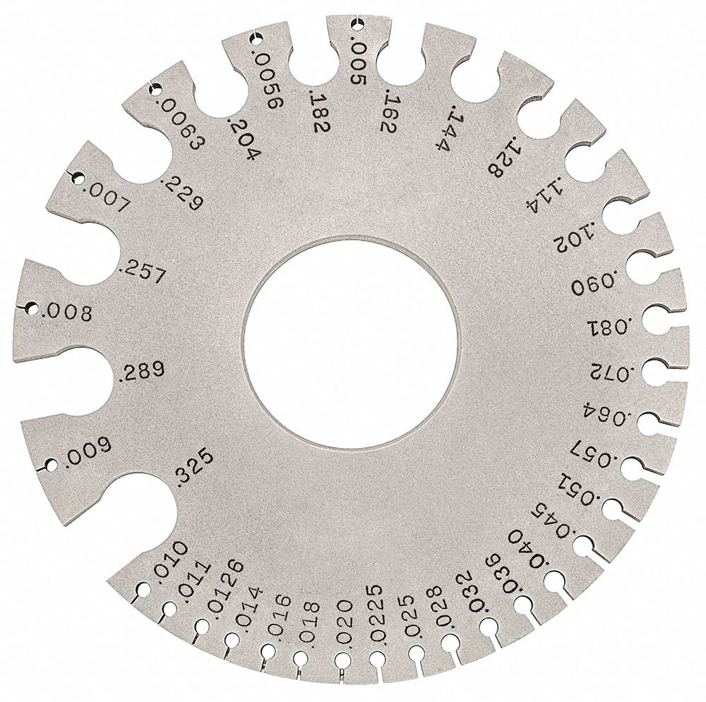 STARRETT Wire Thickness Gauge: AWG, #36 to #0 Gauge Range, 0.005 in to ...