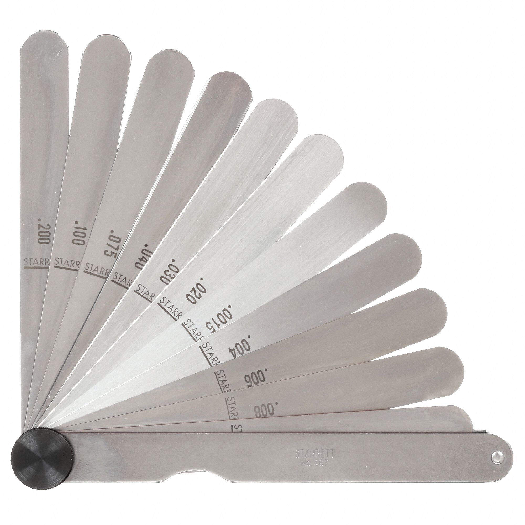 FEELER GAUGE SET, INCH, 13 FEELER BLADES, 015 IN TO 0.2 IN THICK RANGE