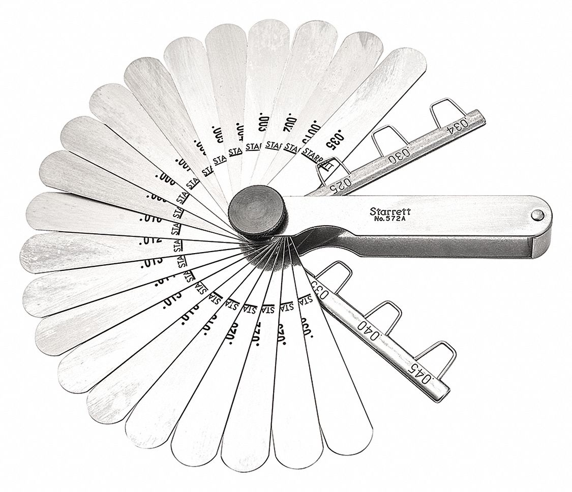 STARRETT Feeler Gauge Set, Thickness Range 0.0015 in to 0.035 in
