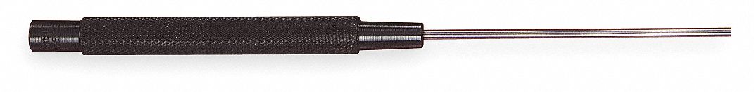 Drive Pin Punch: 1/8 in Tip Dia, 8 in Overall Lg, Round, Steel, Flat, SAE