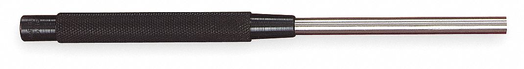 Drive Pin Punch: 5/16 in Tip Dia, 8 in Overall Lg, Round, Steel, Flat, SAE