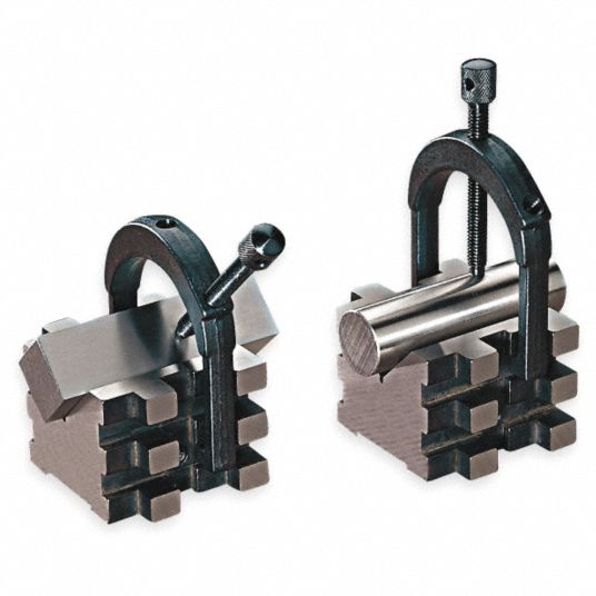 STARRETT Hardened Steel, V Block V-Blocks and Clamp Set - 2ZVK6|568C ...