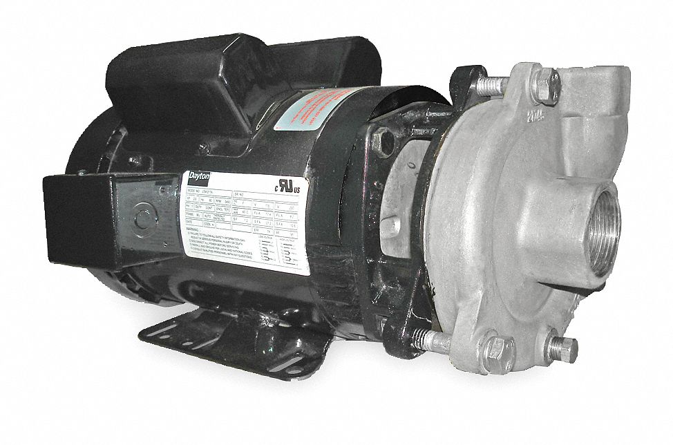 CENTRIFUGAL PUMP, 3 HORSEPOWER, 230V AC, 74 FT MAXIMUM HEAD, 2 IN, 1 1/2 IN INTAKE/DISCHARGE, TEFC, 1 PHASE
