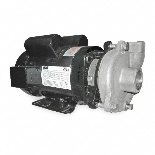 DAYTON Centrifugal Pump: 2 hp, 115/208-230V AC, 72 ft Max Head, 1 1/2 ...