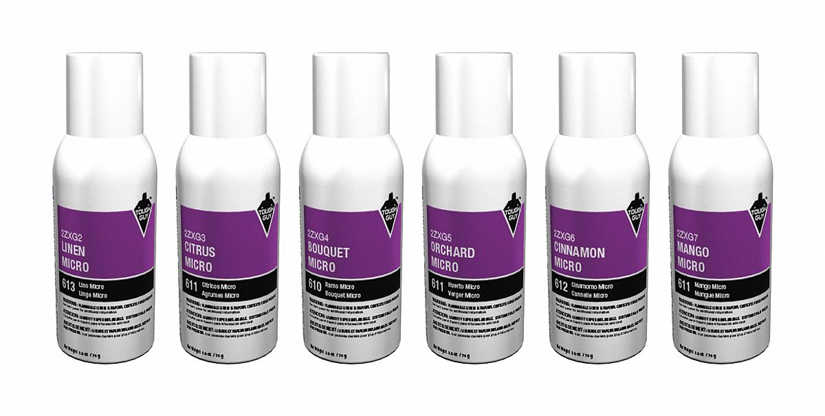 Air Freshener Refill: Tough Guy®, 2.6 oz Container Size, 30 day Refill Life, 2ZXG1, 6 PK