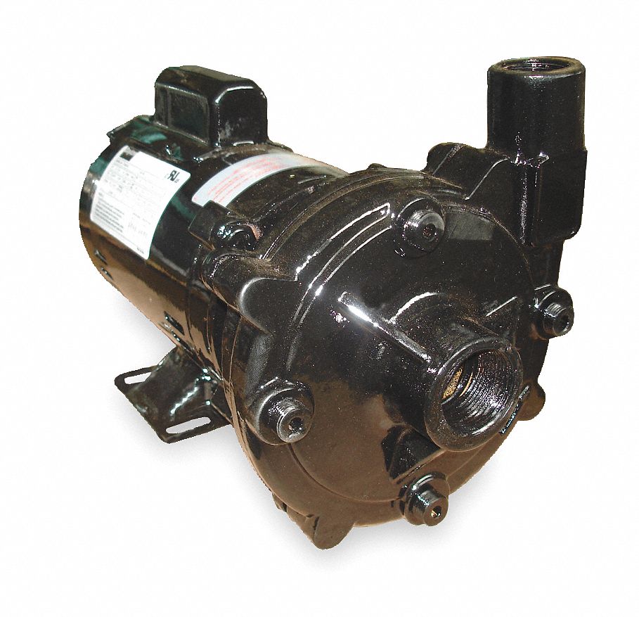 Centrifugal Pump: 1/2 hp, 115/230V AC, 82 ft Max Head, 1 1/4 in , 1 in  Intake and Disch, ODP, CI