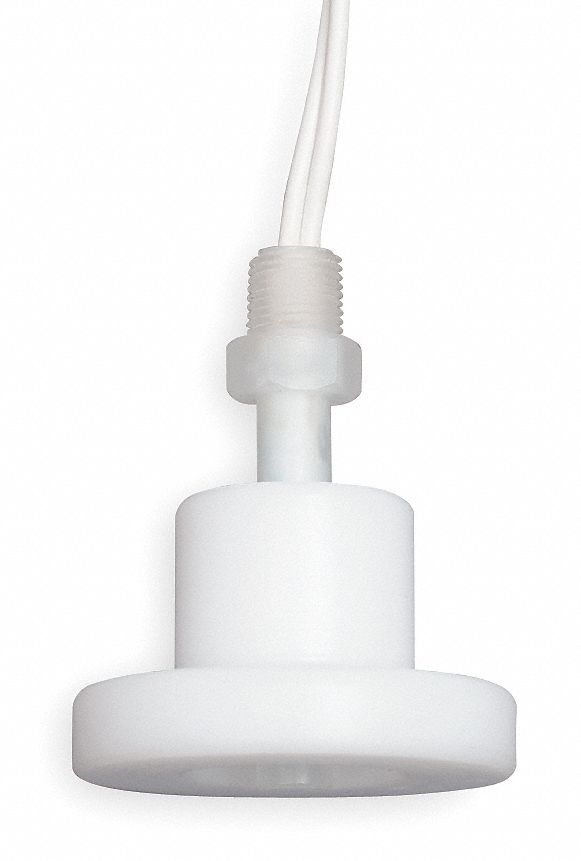 Alternator Closed Liquid Level Switch: Open On Rise, SPST, Polypropylene