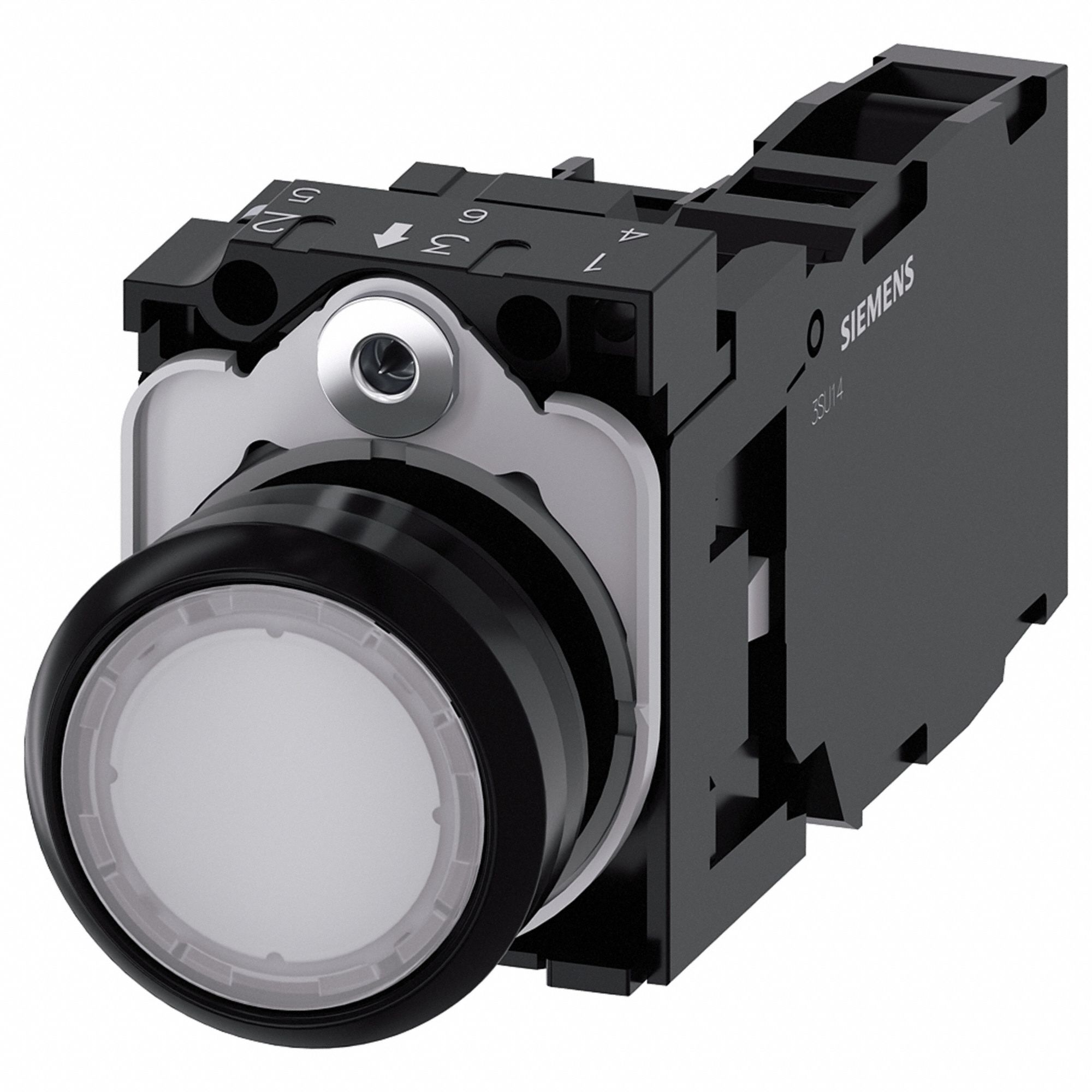 Illuminated Push Button: Illuminated, Flush Profile, Non-Metallic, 22 mm, 1NO/1NC