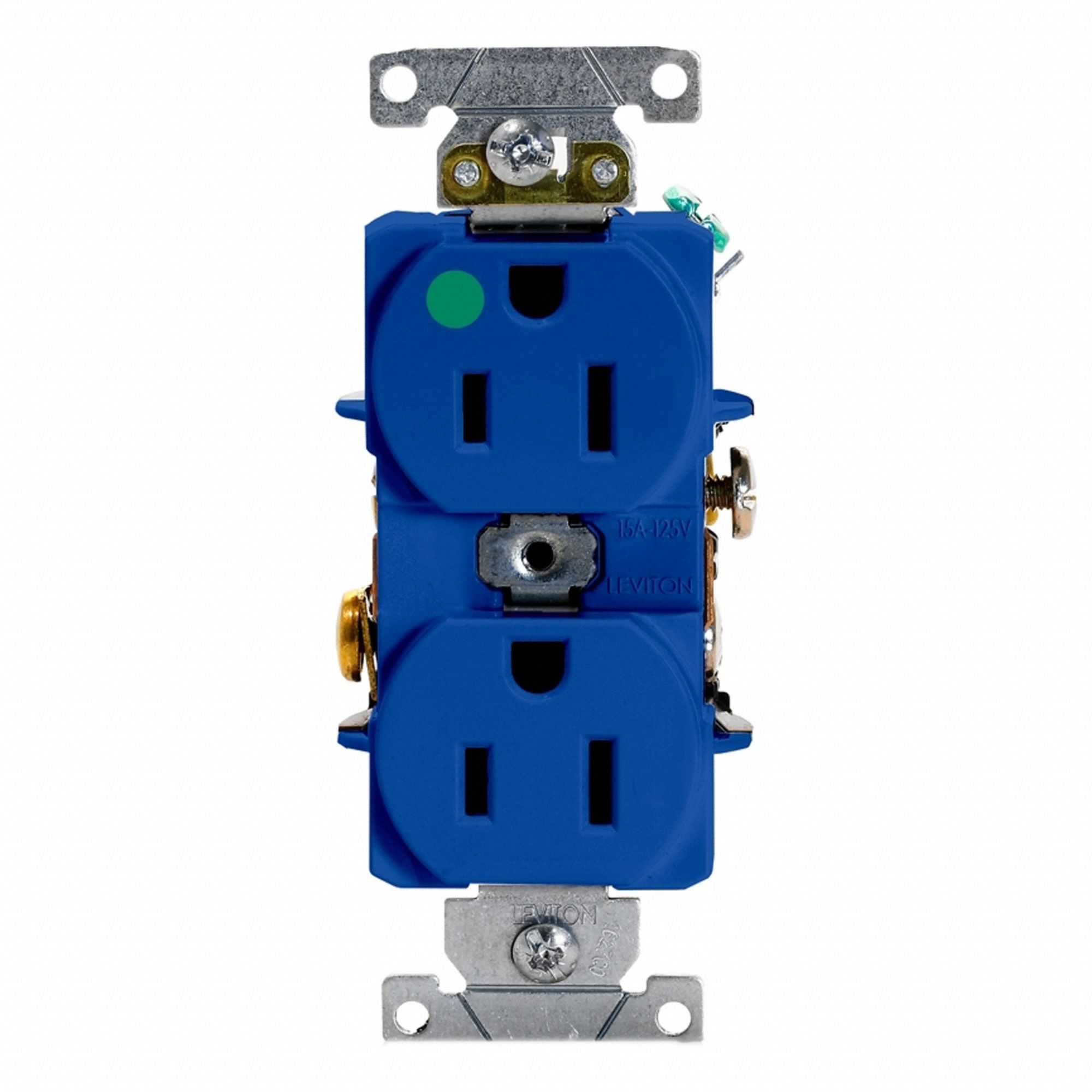 Dup Rec HG 15A 125V Self-Gr Blue