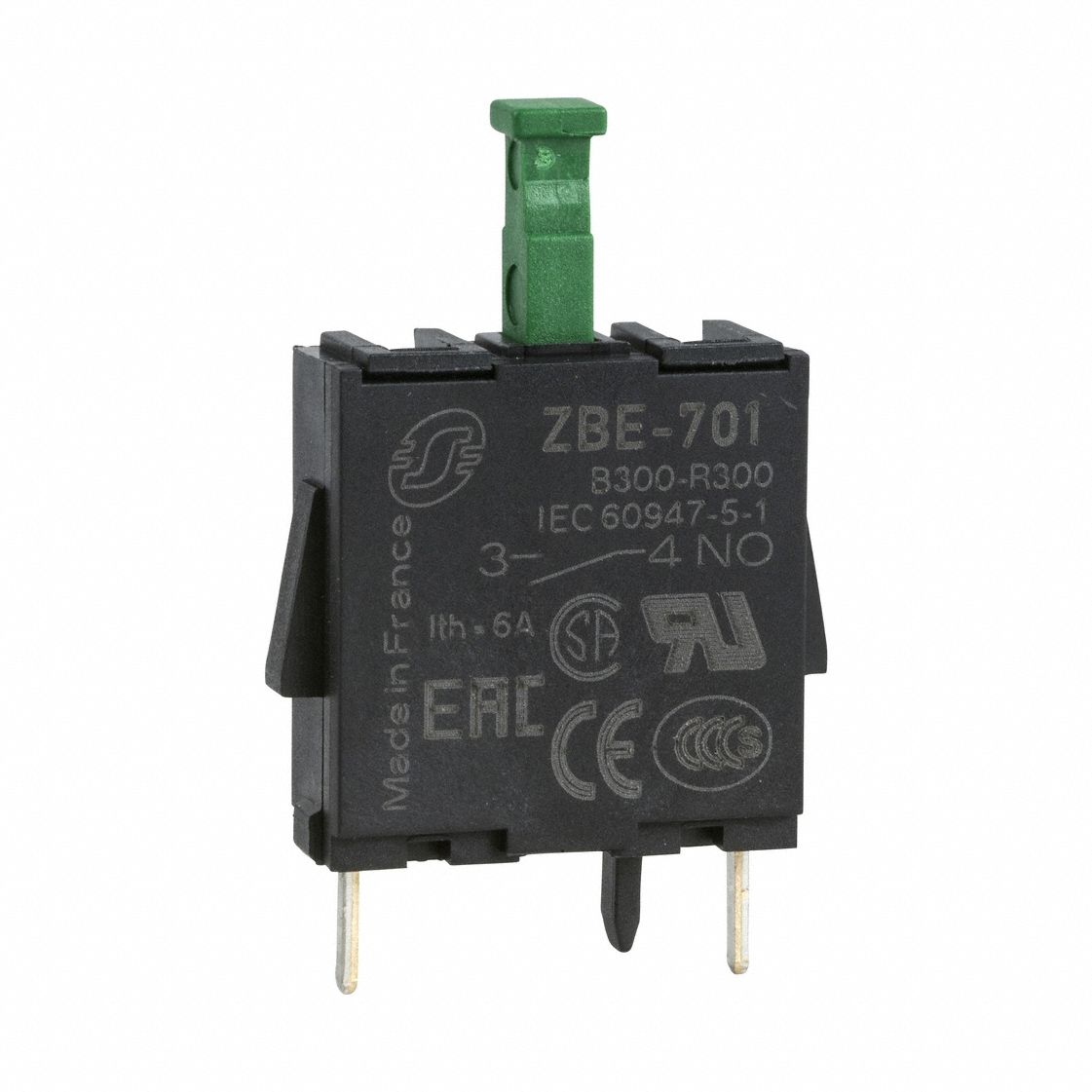 Contact Blocks: 22 mm Panel Mounting Size, 1NO, Momentary/Late Break, PCBA Pins