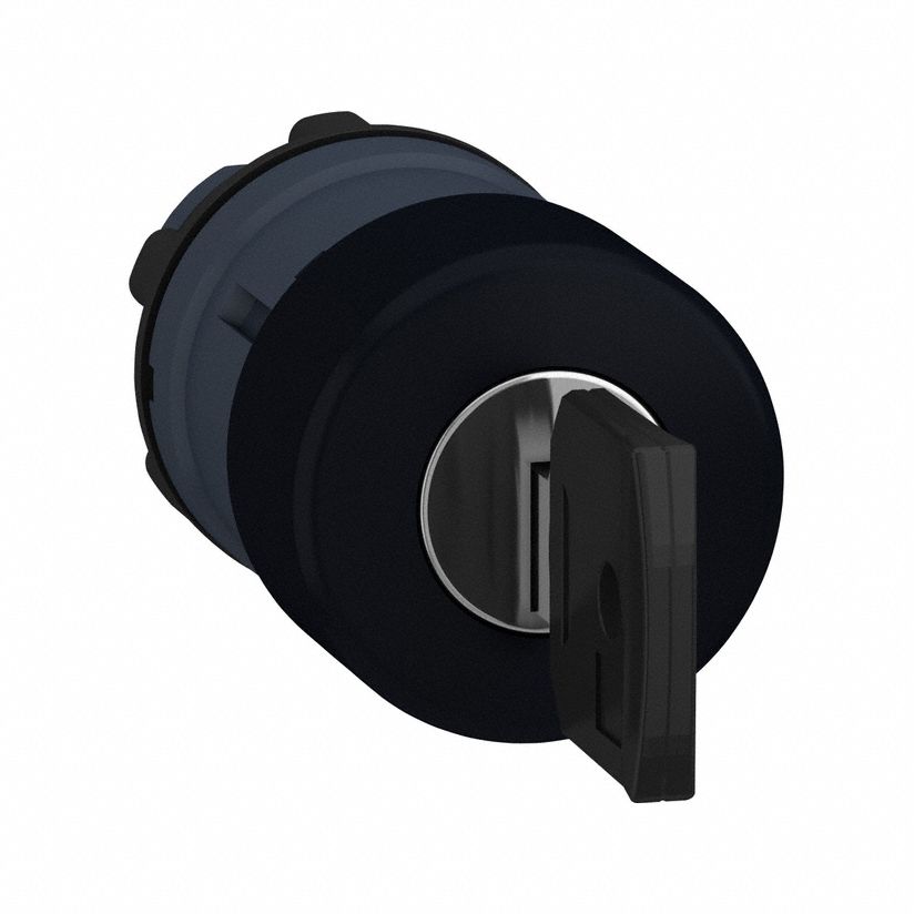 Mushroom Head Push Button: Black, 22 mm Mounting Size, Non-Metallic, Maintained