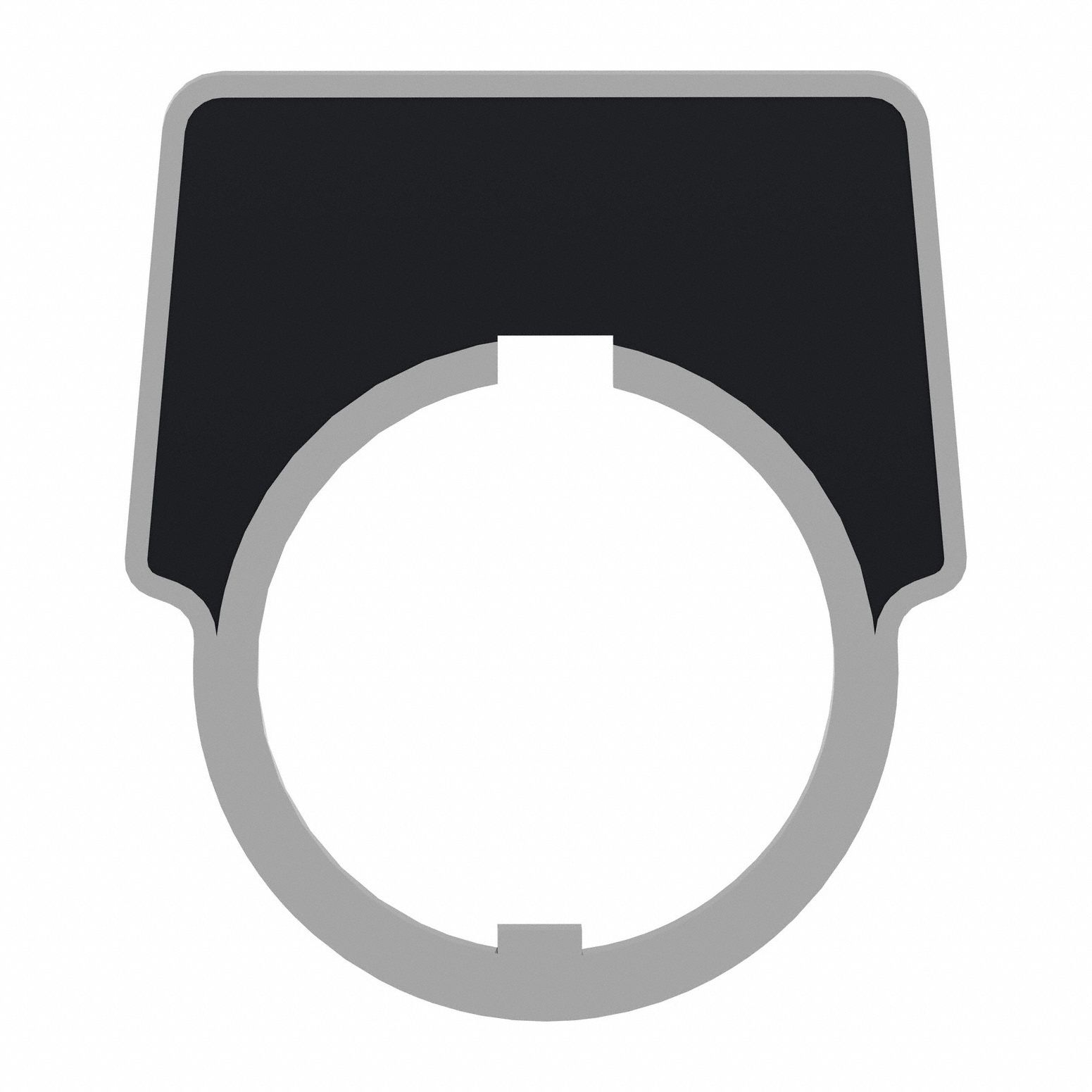 Legend Plate: 30 mm Panel Mounting Size, Half-Round, 2 in Overall Ht x 1 3/4 in Overall Wd