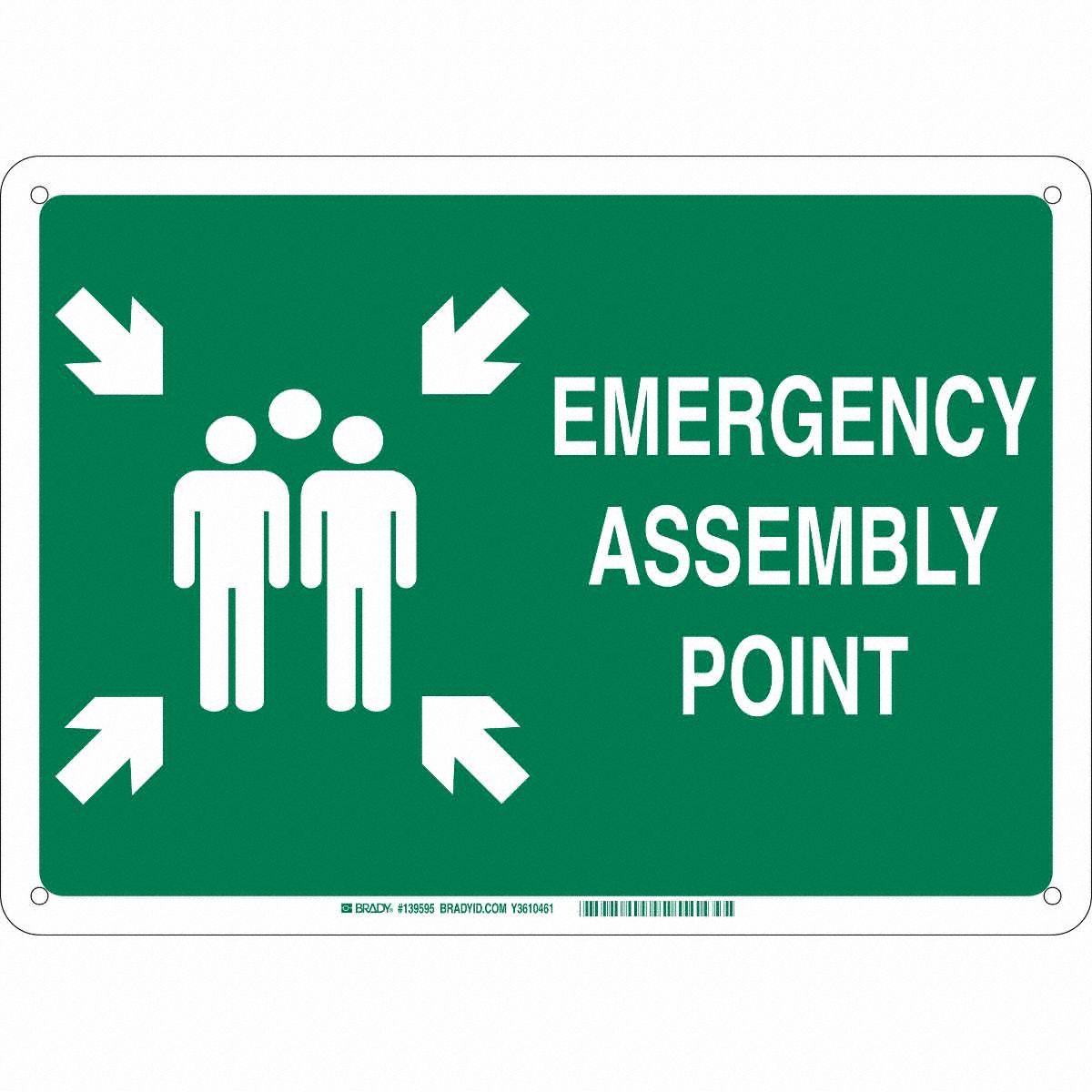 B555 10X14 WHT/GN EMERGENCY ASSEMBLY PT
