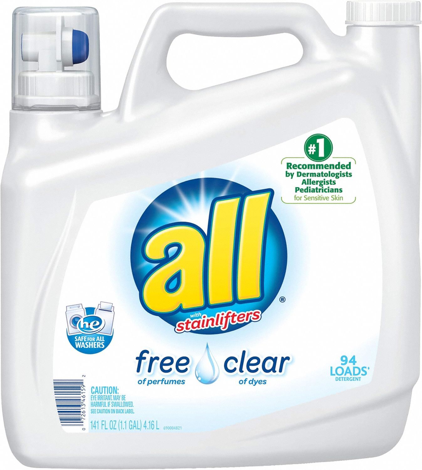 Laundry Detergent, Jug, 141 oz, PK4